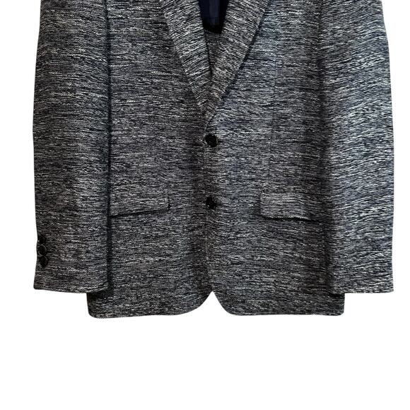 Redox Casual Mens 2 Button Textured Tweed Knit Blazer Gray Made in Korea Preppy - Picture 5 of 15